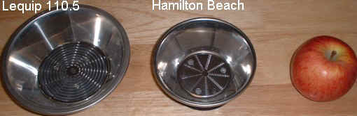Lequip and Hamilton Beach Cutting disc and strainer basket