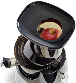 Juicer easily crushes 3" (or less) diameter fruits and easily turns them into juice